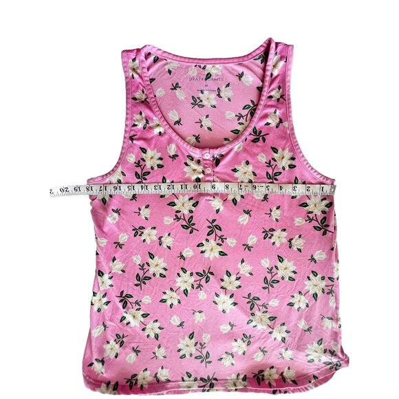 DRAPER JAMES Women's Sz M Pajama Set Pink MAGNOLIA Floral Soft Sleeveless - Picture 10 of 16